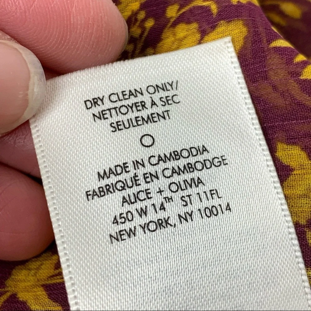 Alice + Olivia Floral Sheer Blouse - Yellow and Red - Picture 10 of 12